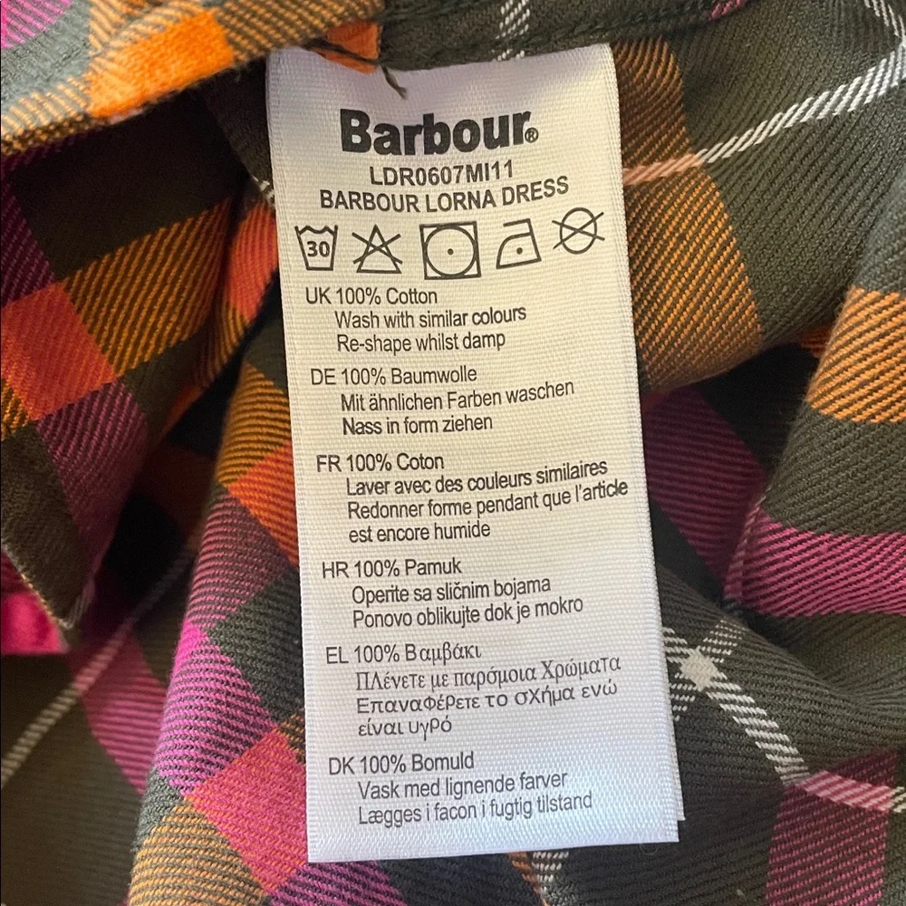 Barbour Lorna shirt dress in green check